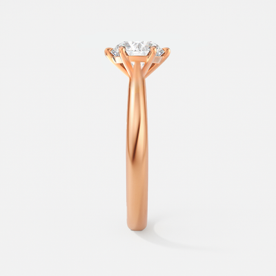 The Celine Ring – Cathedral Set Solitaire with Six-Claw Setting