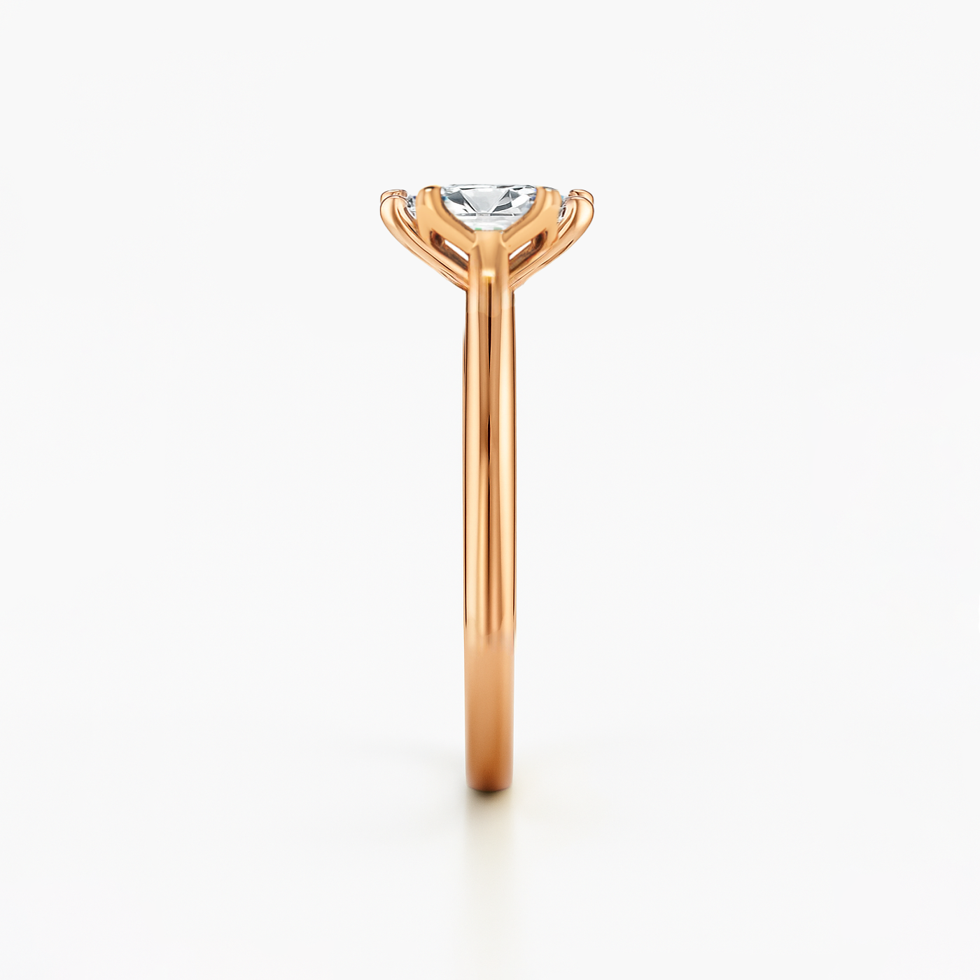 The Aurelia Ring – Elongated Cushion Diamond Six-Claw Solitaire with Tulip Basket & Vintage Gallery