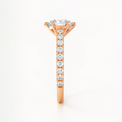 The Amelia Ring - Lab Grown Diamond with Pave Cathedral Setting