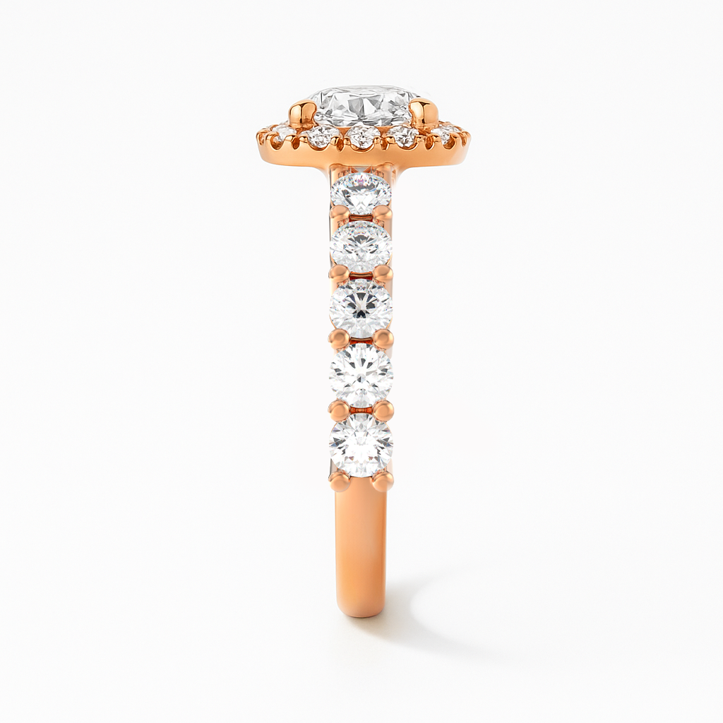 The Tara Ring – Cushion Halo Diamond Engagement Ring
