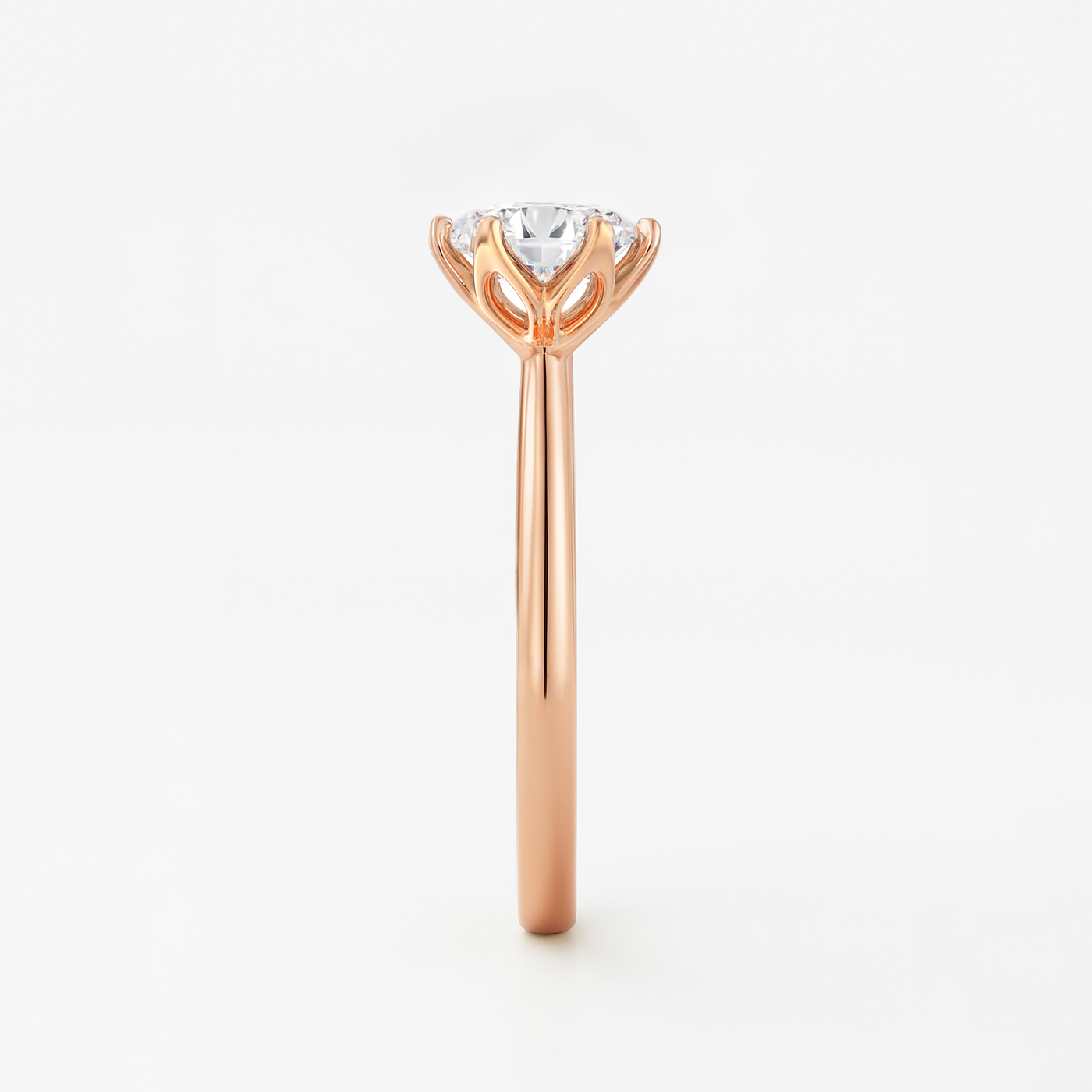 The Daniela Ring – Six-Claw Solitaire with Tulip Basket Setting