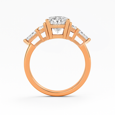 The Maya Ring - Lab Grown Diamond with Side Stones