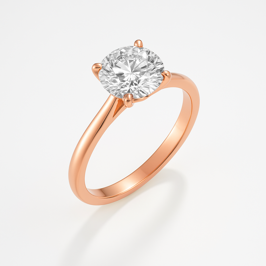 The Vicenza Ring - 4-Claw Cathedral Round Solitaire