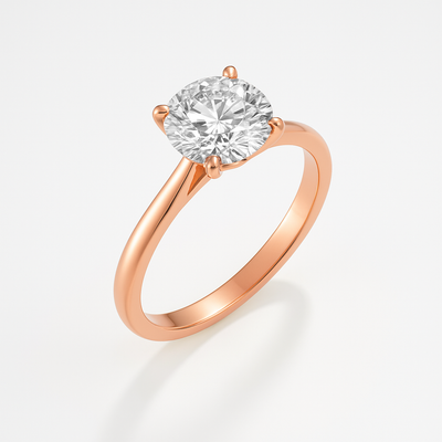 The Vicenza Ring - 4-Claw Cathedral Round Solitaire