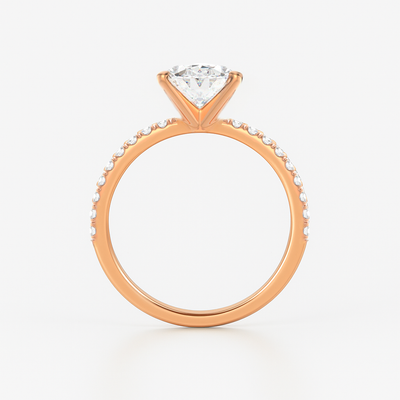 The Florence Ring - Oval with Fine Pave Band