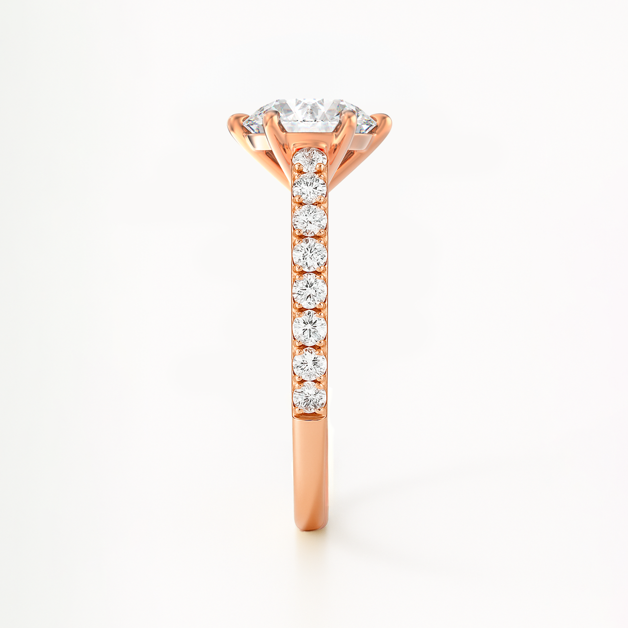 The Vivienne Ring – Cathedral-Set with Pavé Shoulders