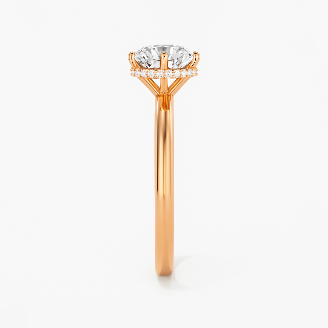 The Phoebe Ring - Hidden Halo 6-Claw Round Solitaire