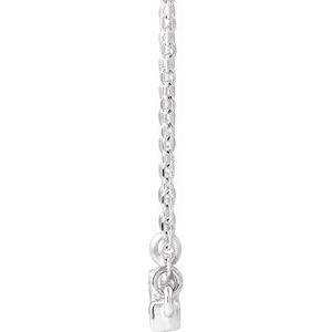 14K White 0.125 CTW Lab-Grown Diamond French-Set Bar 45cm Necklace