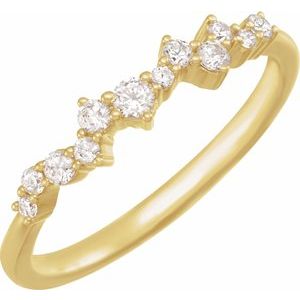 14K Yellow, Rose or White Gold 0.25CTW Lab-Grown Diamond Scattered Stackable Ring