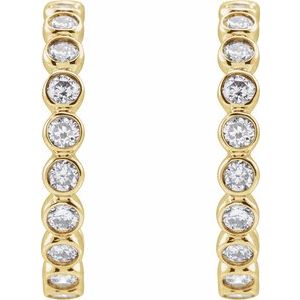 14K Yellow, White, Rose Gold 0.38 CTW Lab-Grown Diamond Hoop Earrings