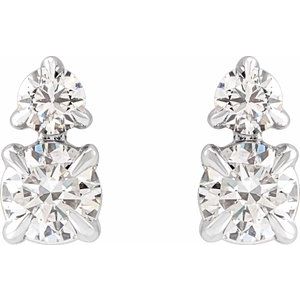 14K White or Yellow Gold 0.5 CTW Lab-Grown Diamond Earrings