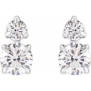 14K White 1 CTW Lab-Grown Diamond Earrings