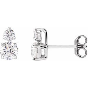 14K White 1 CTW Lab-Grown Diamond Earrings