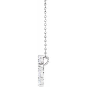 14K White, Rose, or Yellow Gold 0.75CTW Lab-Grown Diamond Cross 45cm Necklace