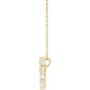 14K White, Rose, or Yellow Gold 0.75CTW Lab-Grown Diamond Cross 45cm Necklace