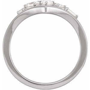 14K Yellow or White Gold 0.5CTW Lab-Grown Diamond V Ring