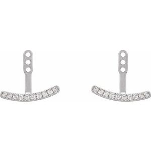 14K Yellow, Rose or White Gold 0.20CTW Lab-Grown Diamond Curved Bar Earring Jackets