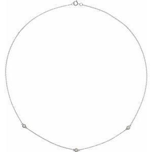 0.20CTW Lab-Grown Diamond 3-Station 45cm Necklace