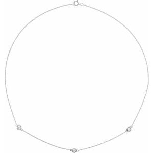 0.33CTW Lab-Grown Diamond 3-Station 45cm Necklace