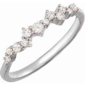 14K Yellow, Rose or White Gold 0.25CTW Lab-Grown Diamond Scattered Stackable Ring