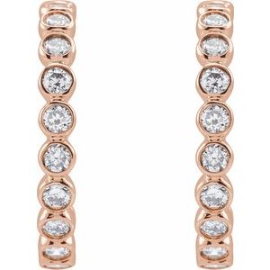 14K Yellow, White, Rose Gold 0.38 CTW Lab-Grown Diamond Hoop Earrings