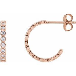 14K Yellow, White, Rose Gold 0.38 CTW Lab-Grown Diamond Hoop Earrings