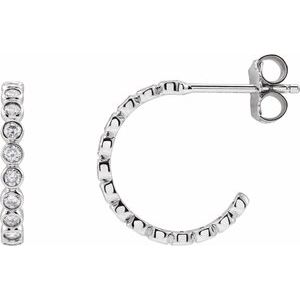 14K Yellow, White, Rose Gold 0.38 CTW Lab-Grown Diamond Hoop Earrings