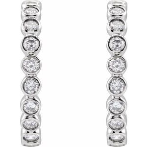 14K Yellow, White, Rose Gold 0.38 CTW Lab-Grown Diamond Hoop Earrings