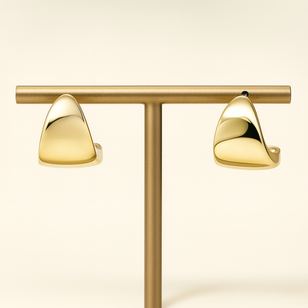 9K Yellow Gold Half Curved Studs