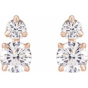 14K Yellow or Rose Gold 1CTW Lab-Grown Diamond Earrings