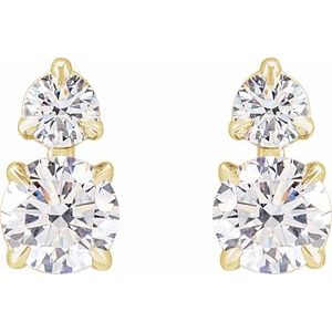 14K Yellow or Rose Gold 1CTW Lab-Grown Diamond Earrings