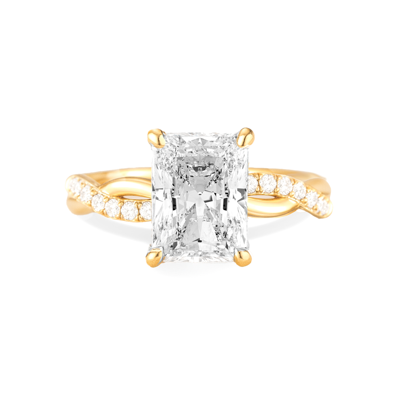 Radiant cut Twist Lab Grown Diamond Engagement Ring - Isabella