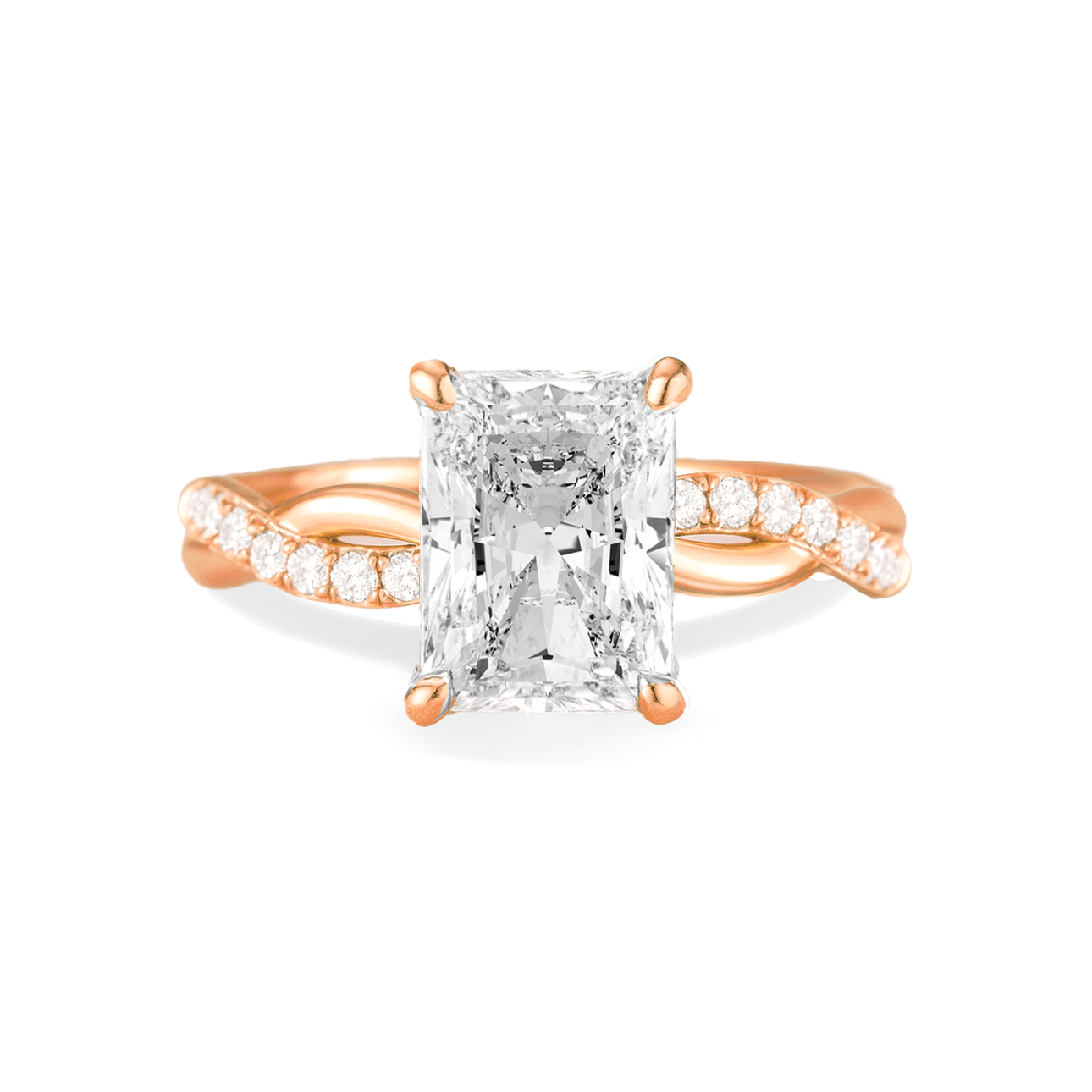 Radiant cut Twist Lab Grown Diamond Engagement Ring - Isabella