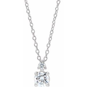 14K White 0.25CTW Lab-Grown Diamond Claw-Prong 40-45cm Necklace