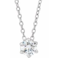 14K White, Yellow Gold 0.25 CT Lab-Grown Diamond Solitaire 40-45cm Necklace