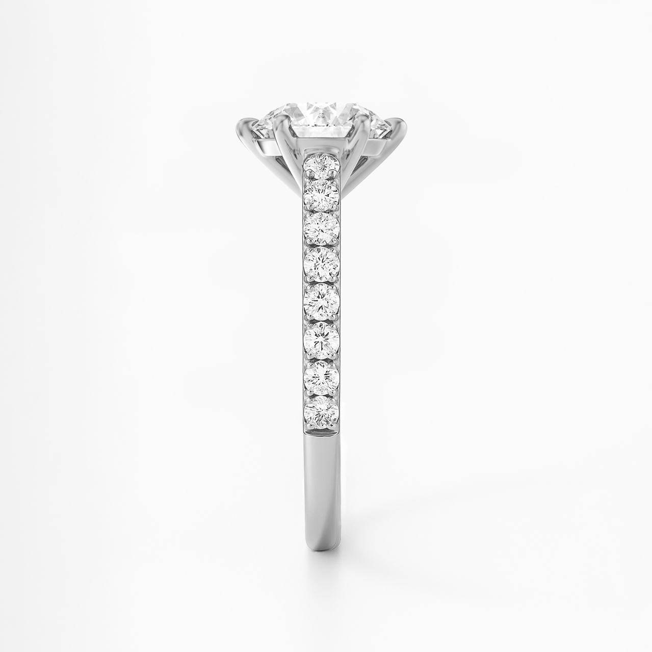 The Vivienne Ring – Cathedral-Set with Pavé Shoulders