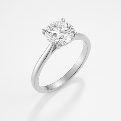 The Vicenza Ring - 4-Claw Cathedral Round Solitaire