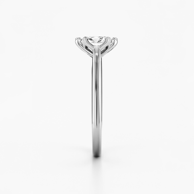 The Aurelia Ring – Elongated Cushion Diamond Six-Claw Solitaire with Tulip Basket & Vintage Gallery