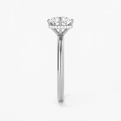 The Phoebe Ring - Hidden Halo 6-Claw Round Solitaire