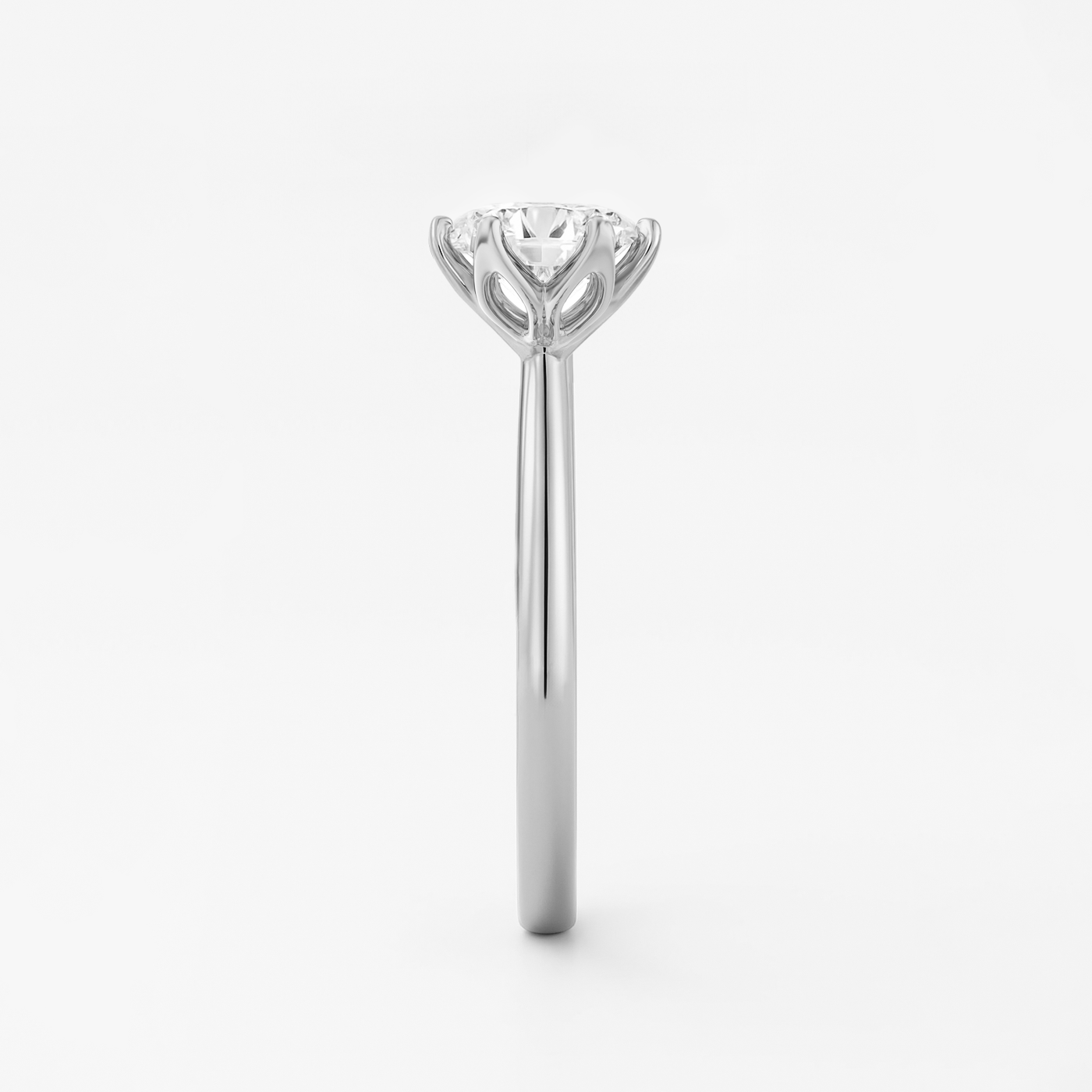 The Daniela Ring – Six-Claw Solitaire with Tulip Basket Setting