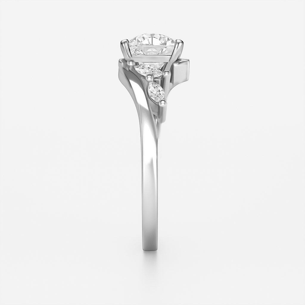 The Melody Ring - Wave Ring with Marquise Accents