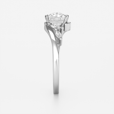 The Melody Ring - Wave Ring with Marquise Accents