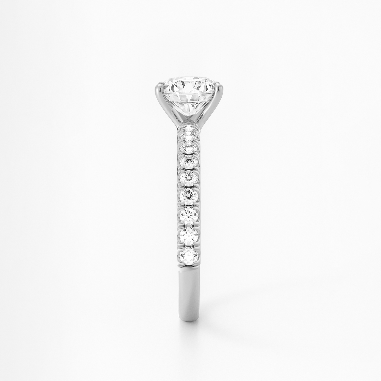 The Florence Ring - Lab Grown Diamond with Fine Pave Band
