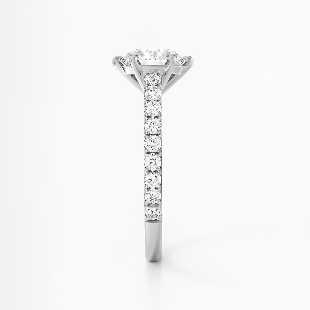 The Amelia Ring - Lab Grown Diamond with Pave Cathedral Setting
