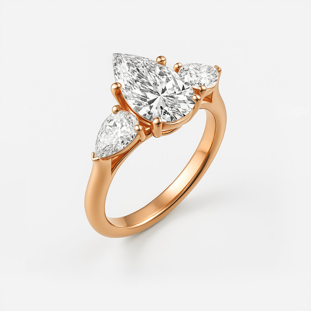 The Alexandra Ring - Pear Lab Grown Diamond Trilogy