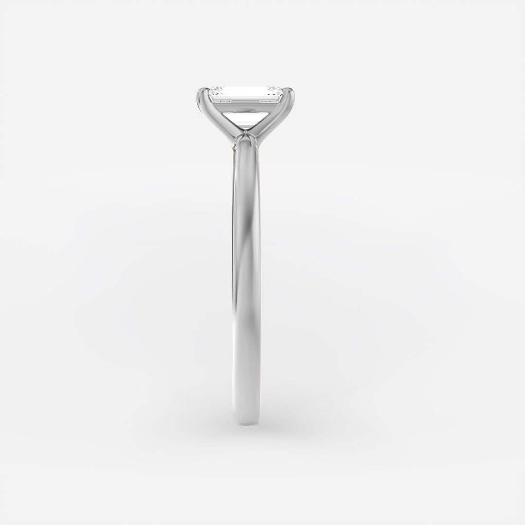 The Venice Ring - Low Set Emerald Solitaire