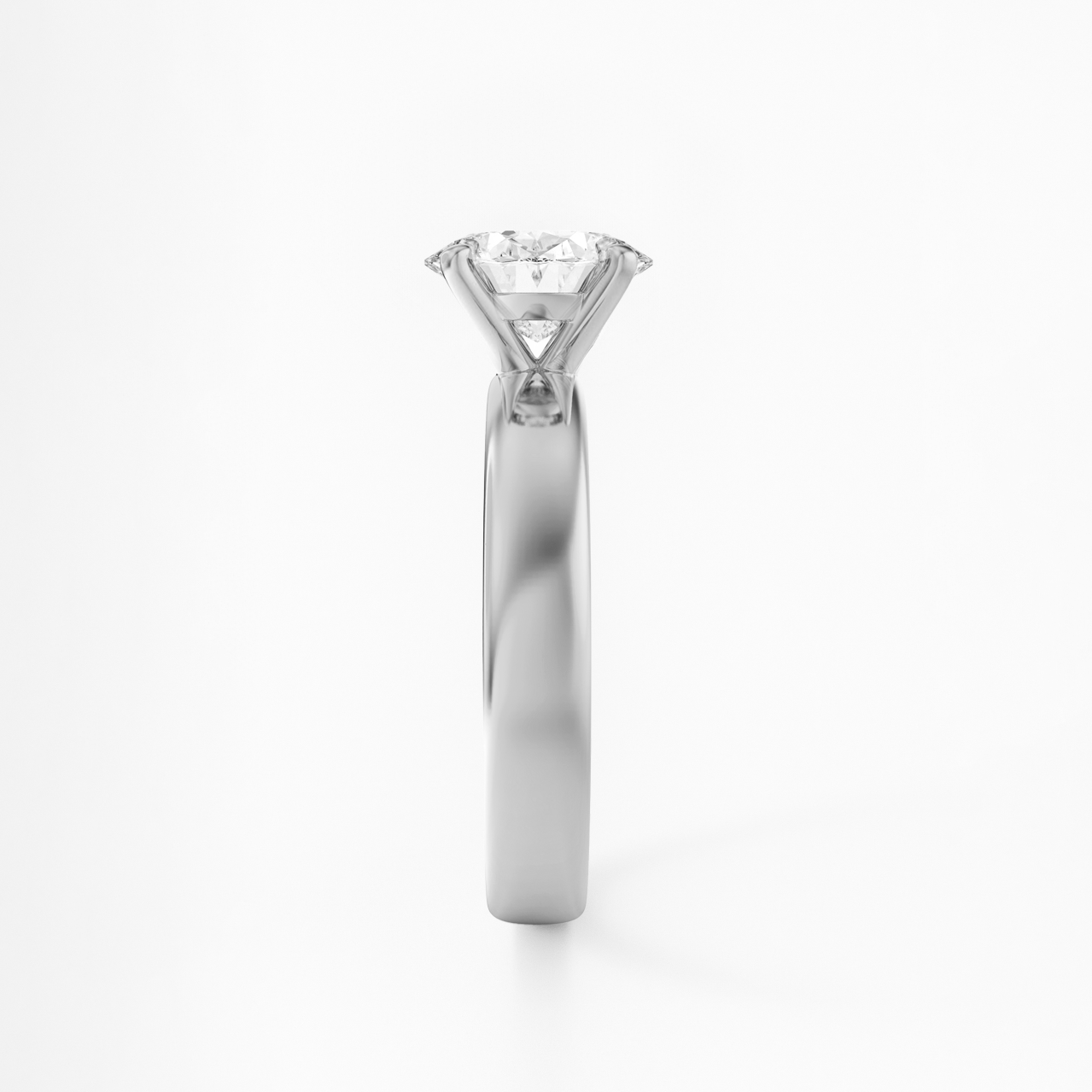 The London Ring - East West Set Oval Solitaire