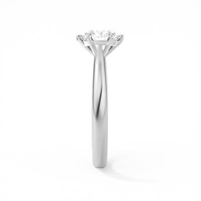 The Claudia Ring - 6 Claw Cathedral Round Solitaire - Lab Grown Diamond