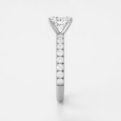 The Kimberley Ring - Lab Grown Diamond with Medium Pave Band