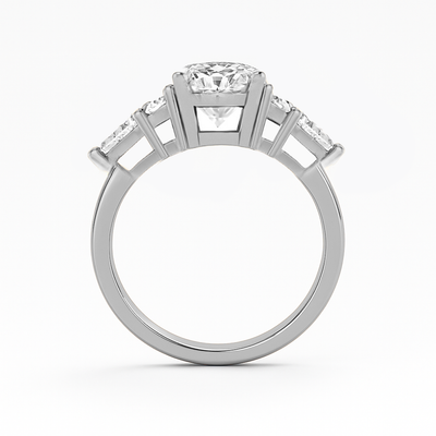 The Maya Ring - Lab Grown Diamond with Side Stones